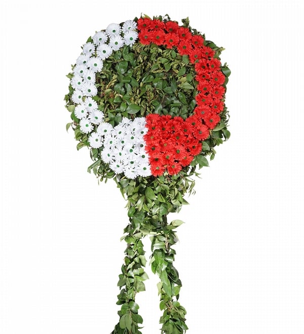 Kırmızı Beyaz Açılış ve Cenaze İçin Çelenk